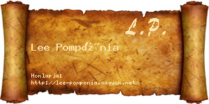 Lee Pompónia névjegykártya